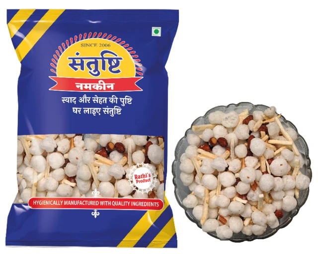 SANTUSHTI NAMKEEN Sabudana Mixture, Crunchy And Sweet, Suitable For Fasting Occasions | Upwas, Vrat, Fast Mixture Namkeen, Made in Groundnut Oil - 200 gms